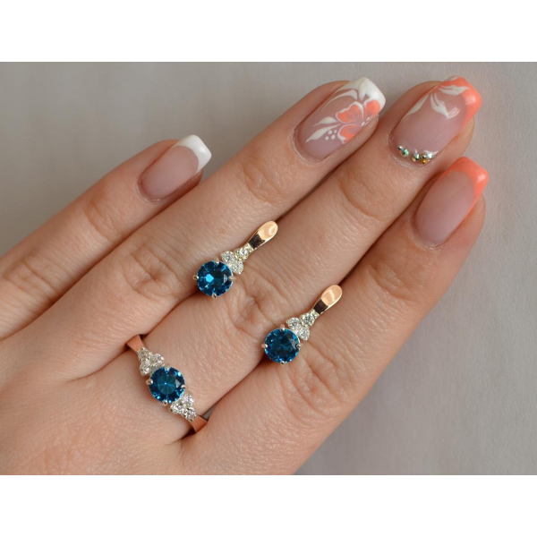 Серебряный гарнитур с золотом (140)