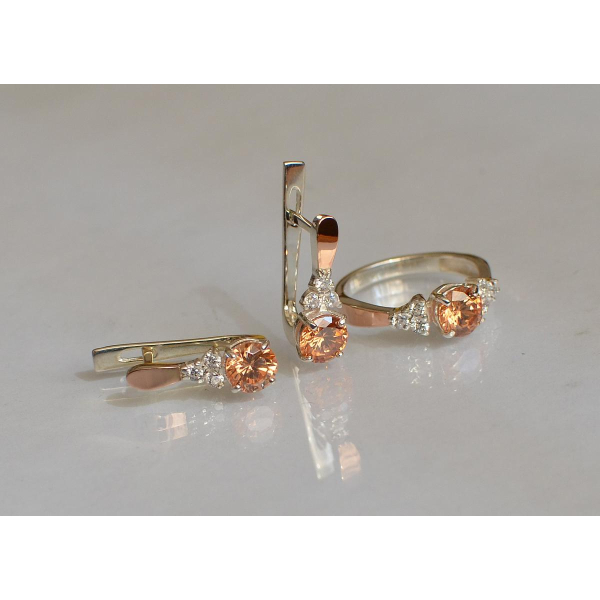 Серебряный гарнитур с золотом (140)