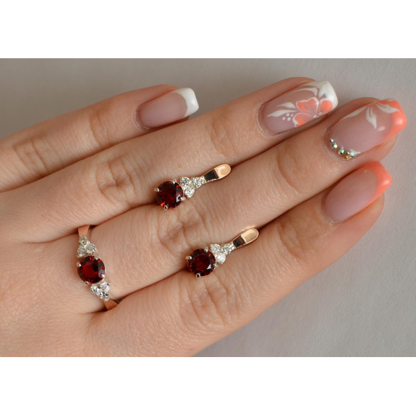 Серебряный гарнитур с золотом (140)