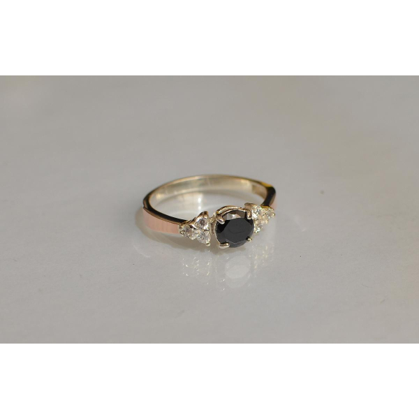 Серебряное кольцо с золотом (140к)