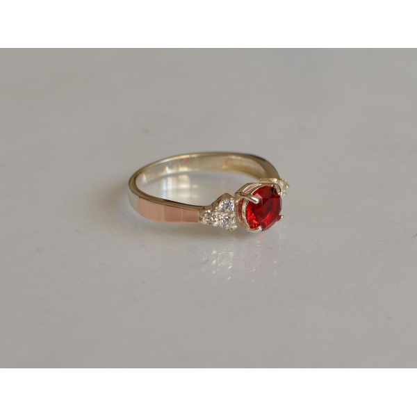 Серебряное кольцо с золотом (140к)