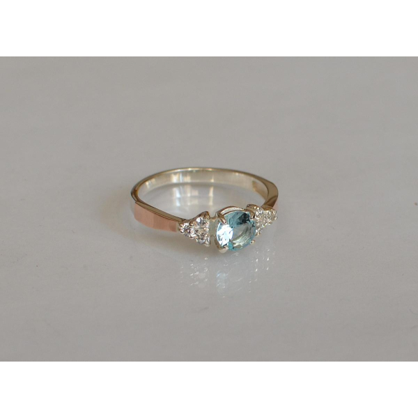 Серебряное кольцо с золотом (140к)