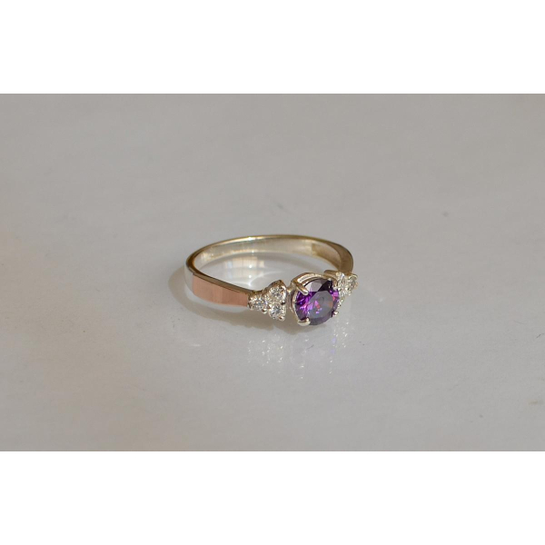 Серебряное кольцо с золотом (140к)