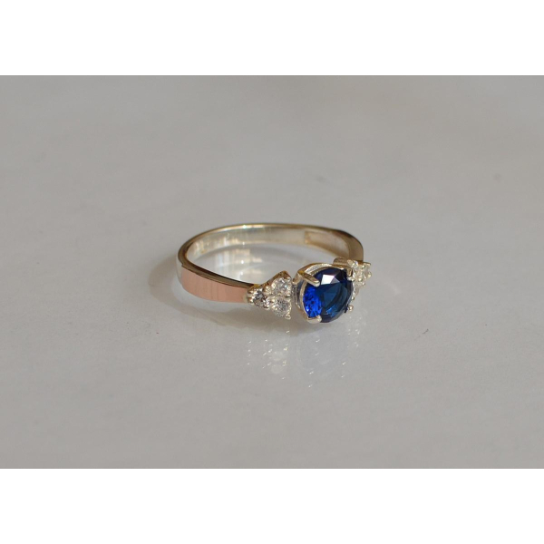 Серебряное кольцо с золотом (140к)