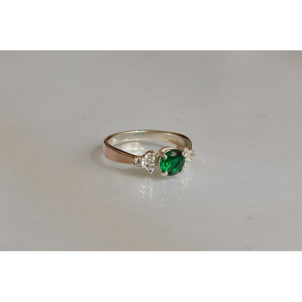 Серебряное кольцо с золотом (140к)