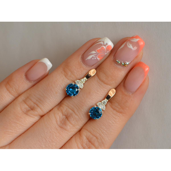 Серебряные серьги с золотом (140с)