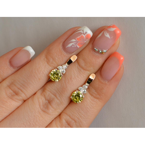 Серебряные серьги с золотом (140с)