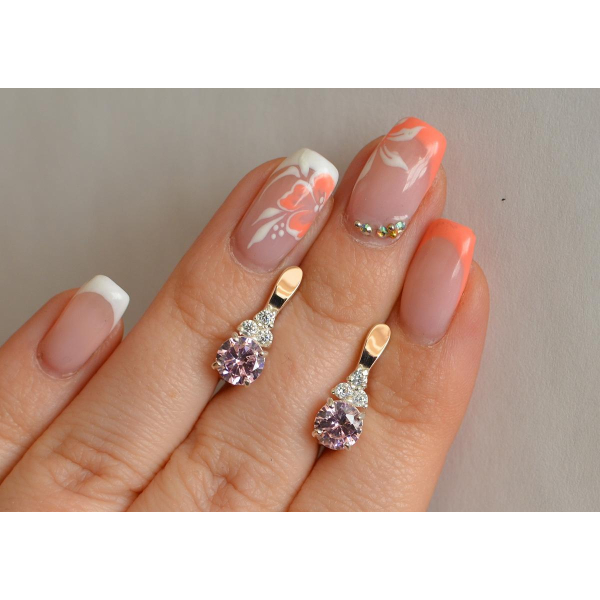 Серебряные серьги с золотом (140с)