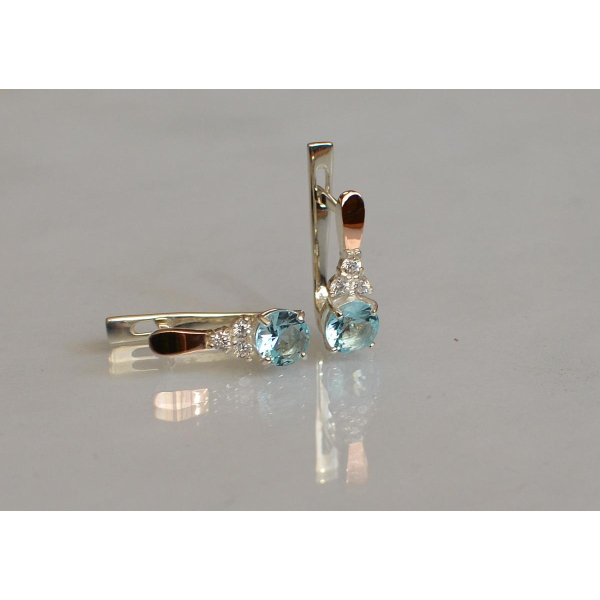 Серебряные серьги с золотом (140с)