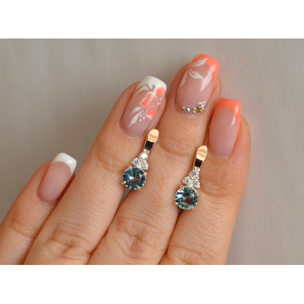 Серебряные серьги с золотом (140с)