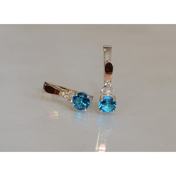 Серебряные серьги с золотом (140с)