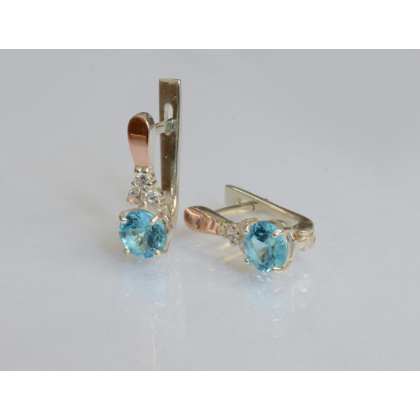 Серебряные серьги с золотом (140с)