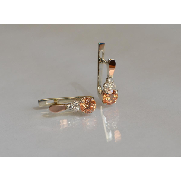 Серебряные серьги с золотом (140с)