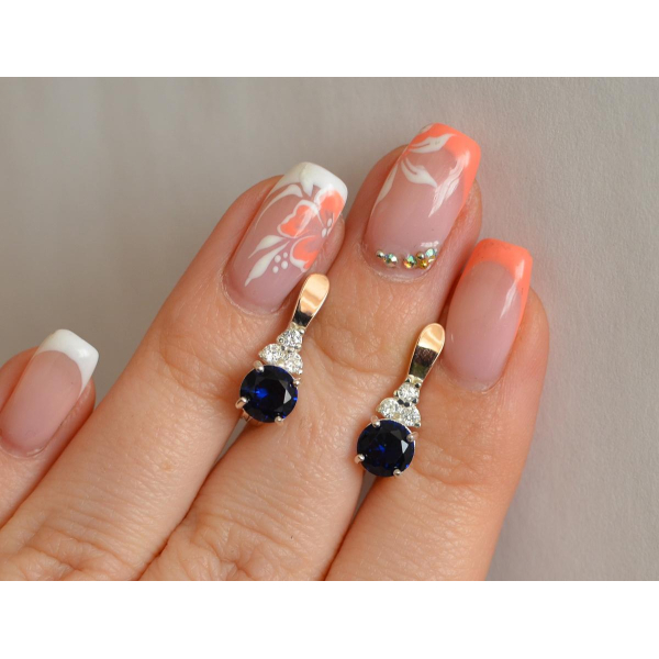 Серебряные серьги с золотом (140с)