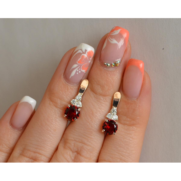 Серебряные серьги с золотом (140с)