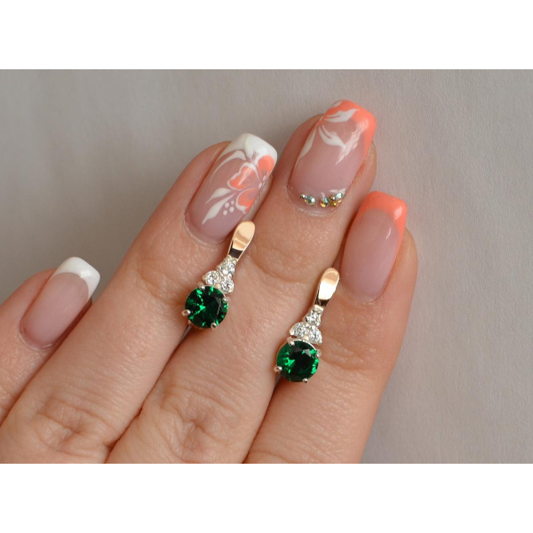 Серебряные серьги с золотом (140с)