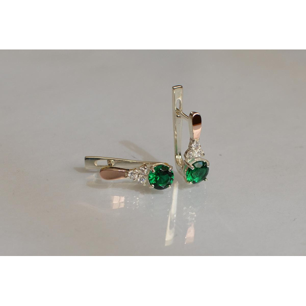 Серебряные серьги с золотом (140с)