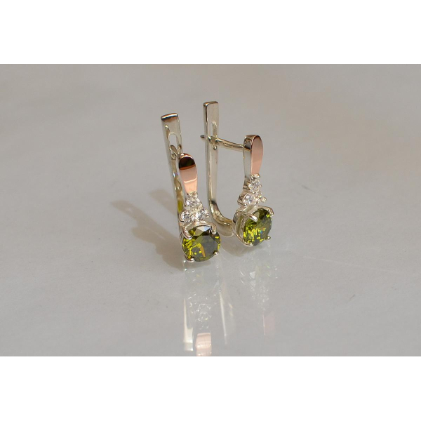 Серебряные серьги с золотом (140с)