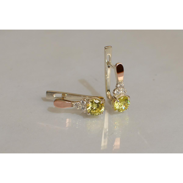 Серебряные серьги с золотом (140с)