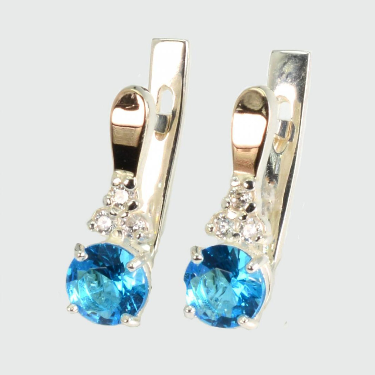 Серебряные серьги с золотом (140с)