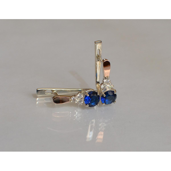 Серебряные серьги с золотом (140с)