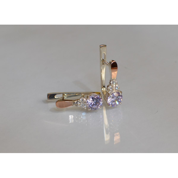 Серебряные серьги с золотом (140с)