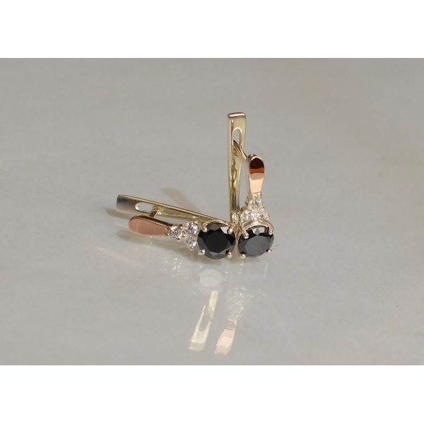 Серебряные серьги с золотом (140с)