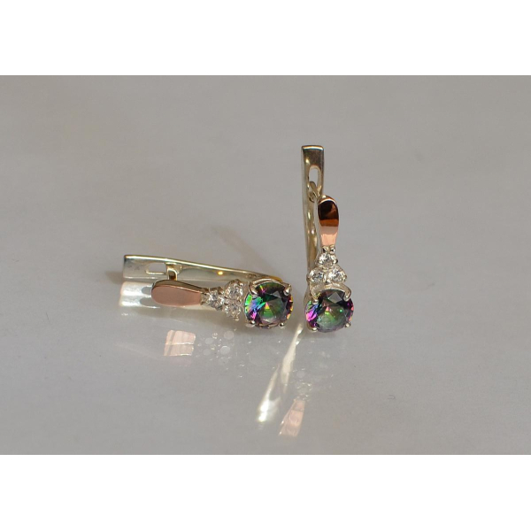 Серебряные серьги с золотом (140с)