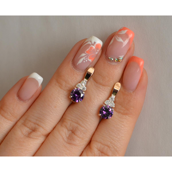 Серебряные серьги с золотом (140с)