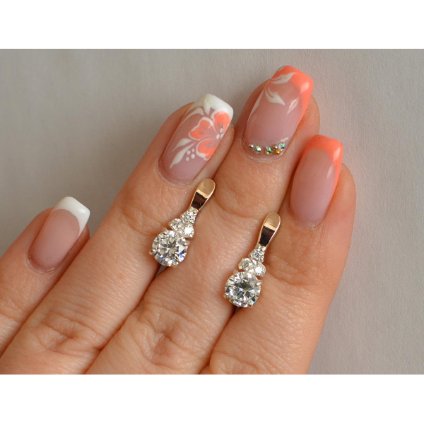 Серебряные серьги с золотом (140с)