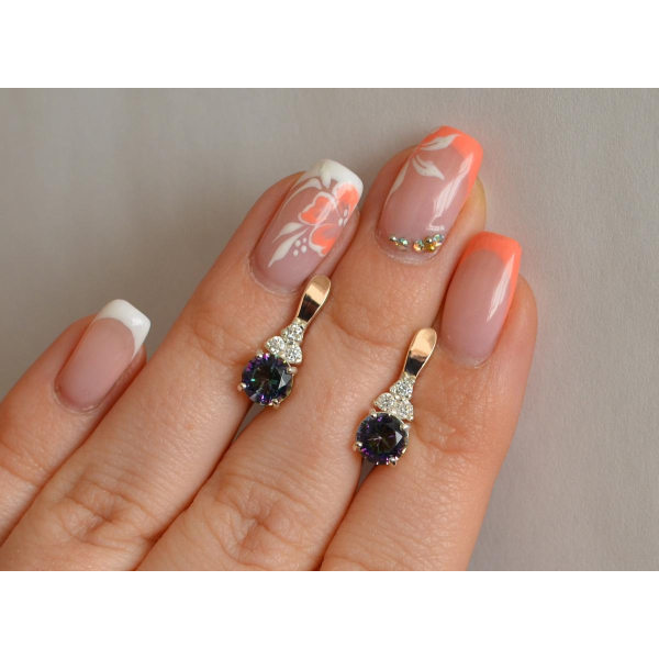 Серебряные серьги с золотом (140с)