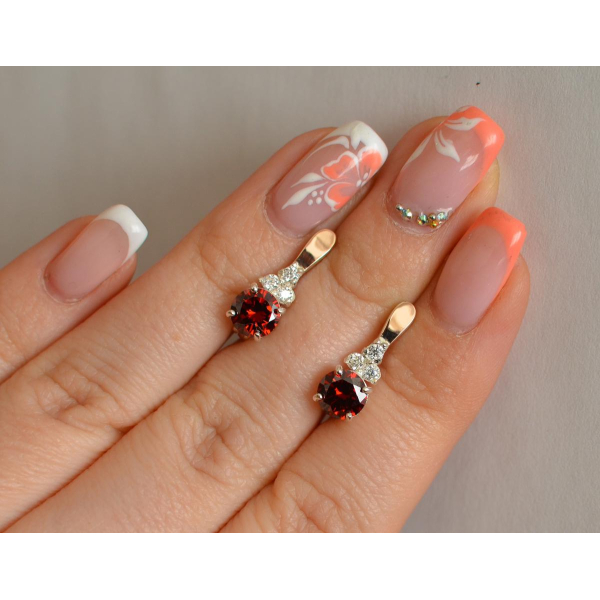 Серебряные серьги с золотом (140с)