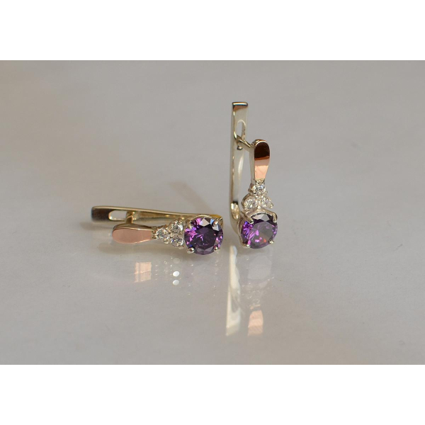 Серебряные серьги с золотом (140с)