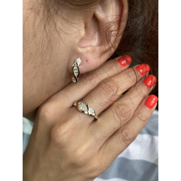 Серебряный набор с золотыми пластинами (141)