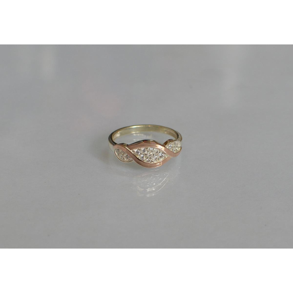 Серебряное кольцо с золотыми пластинами (141к)