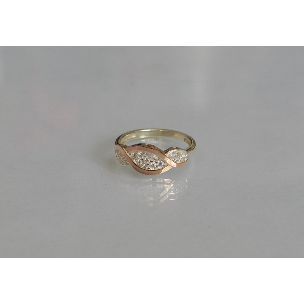 Серебряное кольцо с золотыми пластинами (141к)