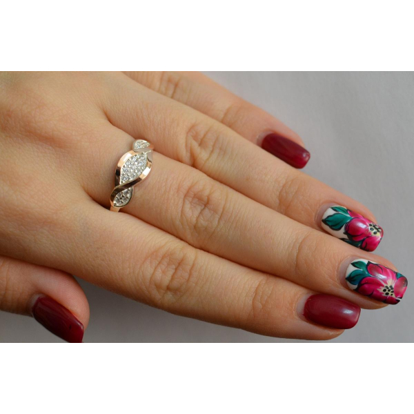 Серебряное кольцо с золотыми пластинами (141к)