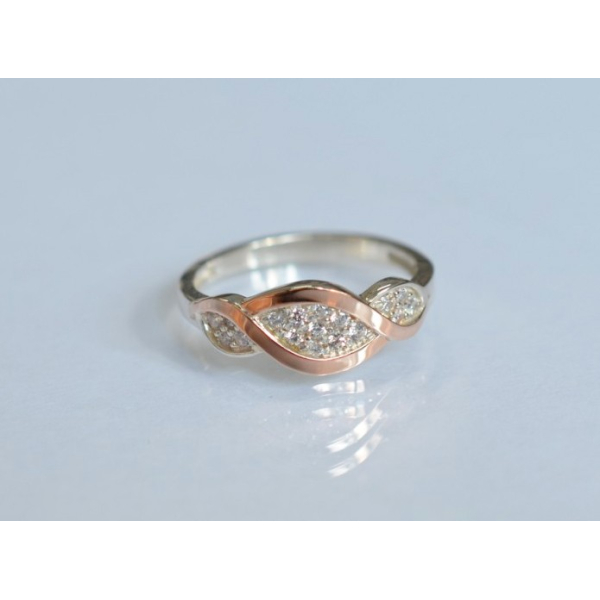 Серебряное кольцо с золотыми пластинами (141к)