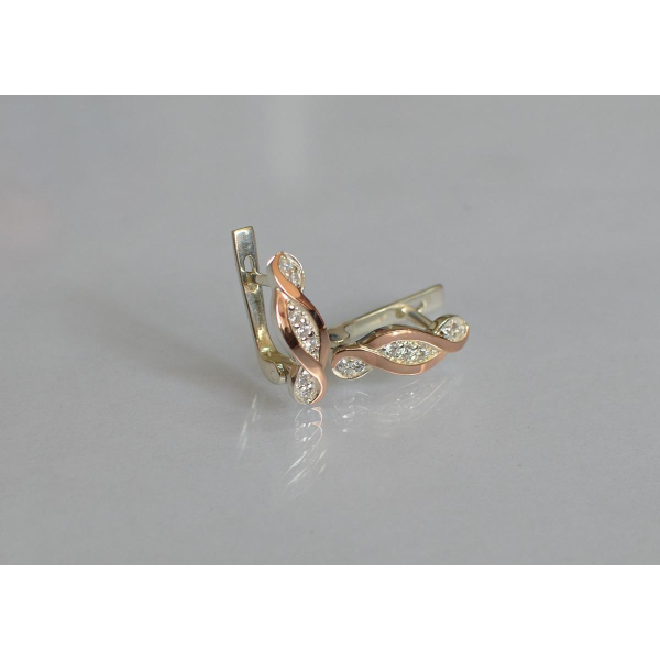 Срібні сережки з золотими пластинами (141с)