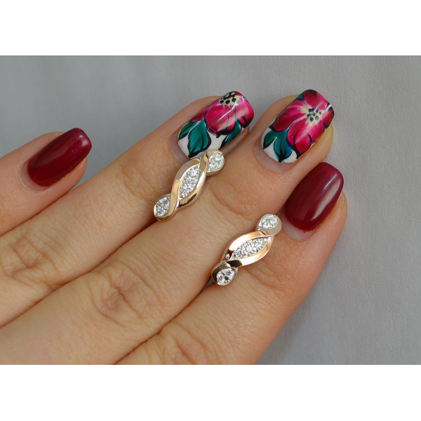 Срібні сережки з золотими пластинами (141с)