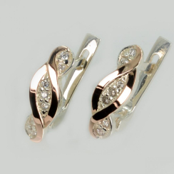 Серебряные серьги с золотыми пластинами