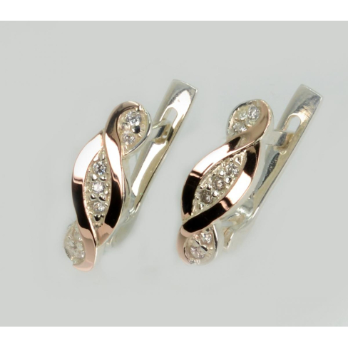 Серебряные серьги с золотыми пластинами