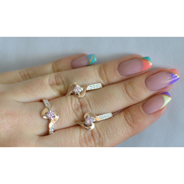 Срібний гарнітур з золотими вставками (142)