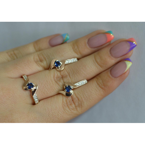 Срібний гарнітур з золотими вставками (142)