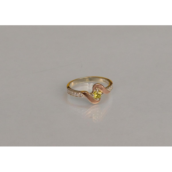 Серебряное кольцо с золотыми вставками (142к)