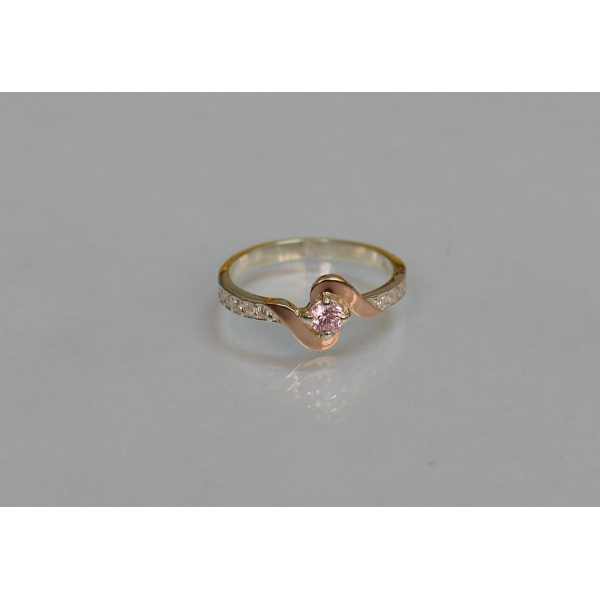 Серебряное кольцо с золотыми вставками (142к)