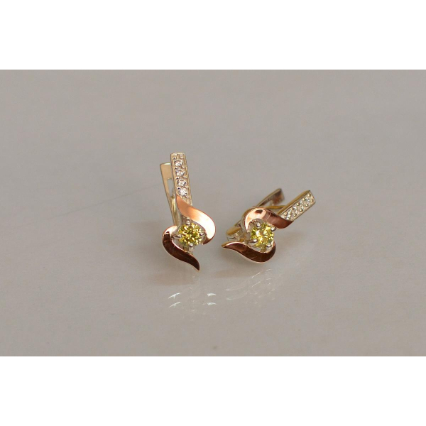 Серебряные серьги с золотыми вставками (142с)