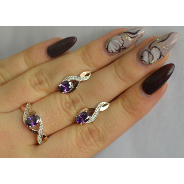 Серебряный набор с золотыми пластинами143 (143)