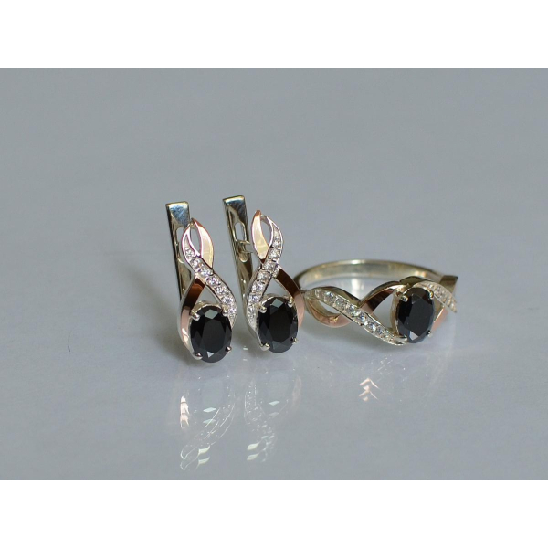 Серебряный набор с золотыми пластинами143 (143)