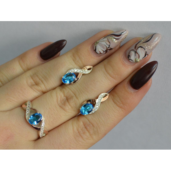 Серебряный набор с золотыми пластинами143 (143)